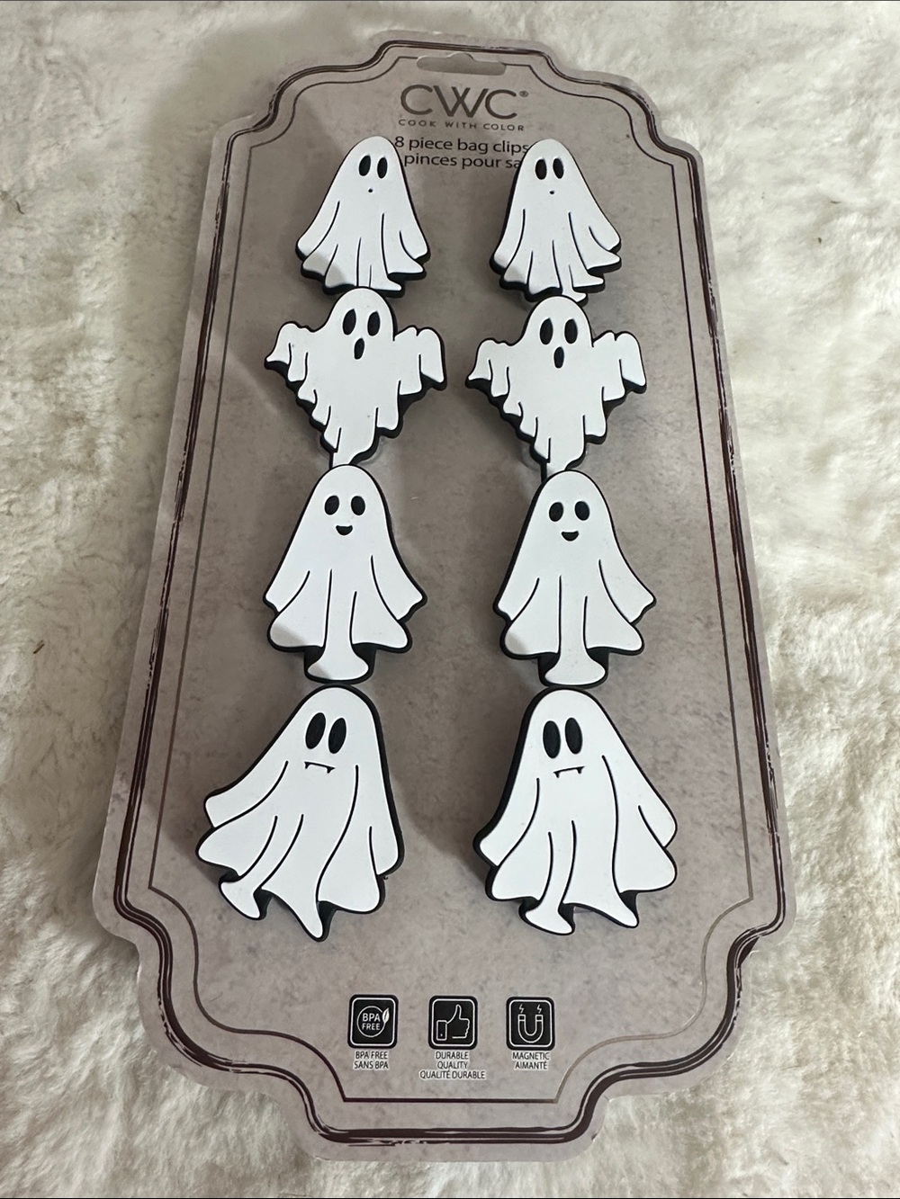 CWC 8 piece Halloween ghost 👻 bag chip clips
